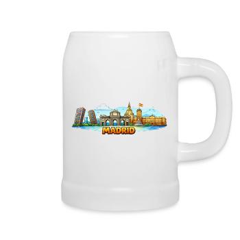 Madrid Skyline Stadt - Bierkrug - Weiß - Rechts