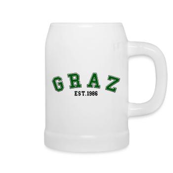 Graz fondée en 1986 - Chope en céramique - blanc - Droite