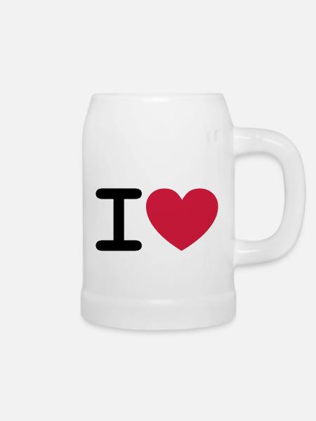 I *heart* - Bierkrug - Weiß