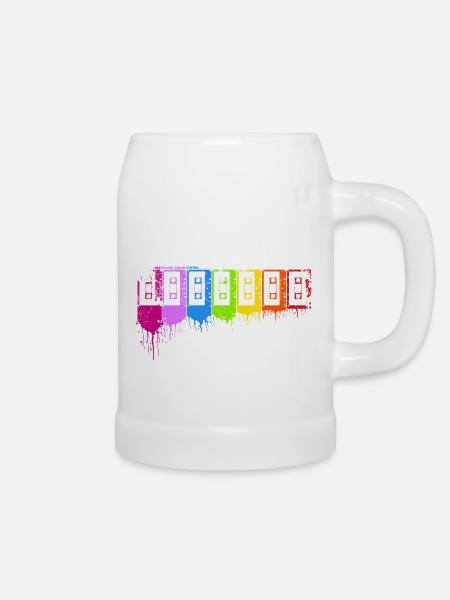 Rainbow Cassettes - Bierkrug - Weiß