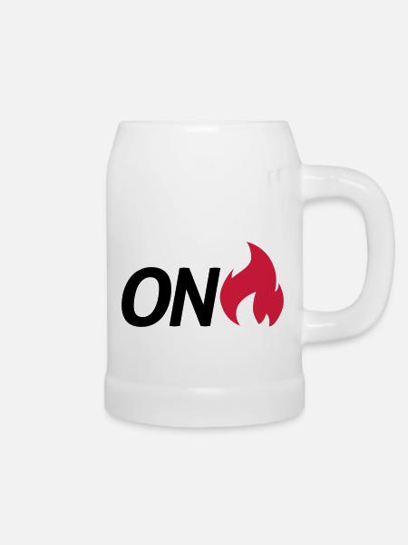 on fire - Bierkrug - Weiß
