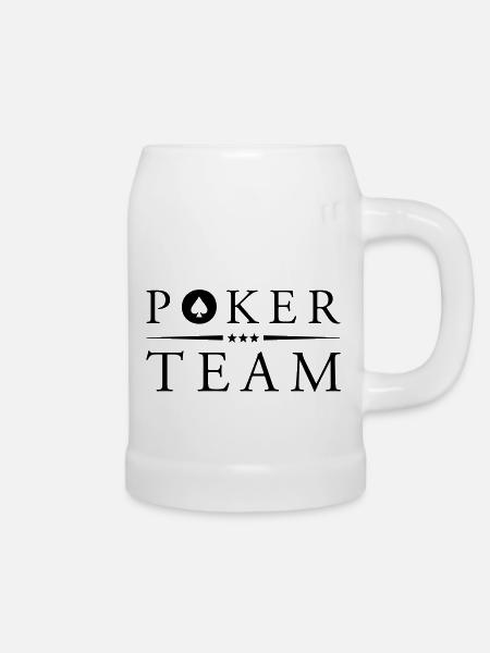 poker team pik - Bierkrug - Weiß