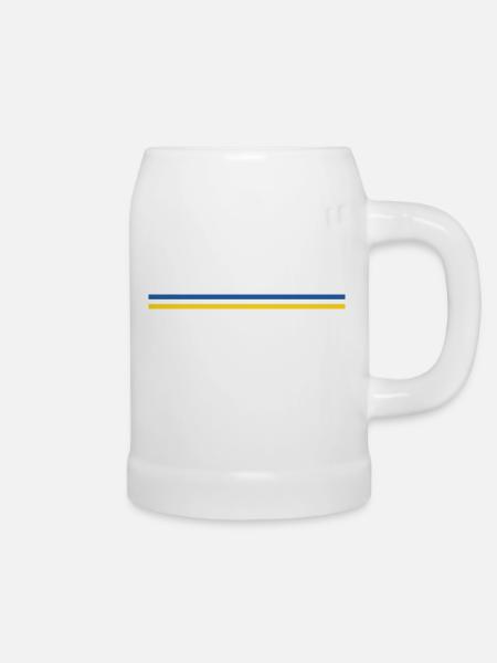 Linie oder Flagge Ukraine - Bierkrug - Weiß