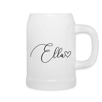 Ella Name Vorname Mädchen - Bierkrug - Weiß - Rechts