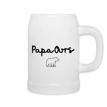 papa ours - papa ours cadeau papa - Chope en céramique - blanc - Droite
