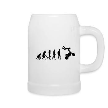 Silhouette Motorcross schwarz - Bierkrug - Weiß - Rechts