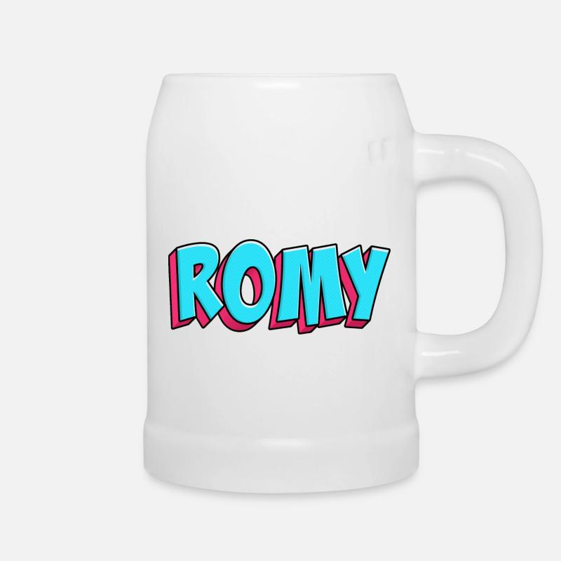 Name Motif: Romy - Beer Mug - white