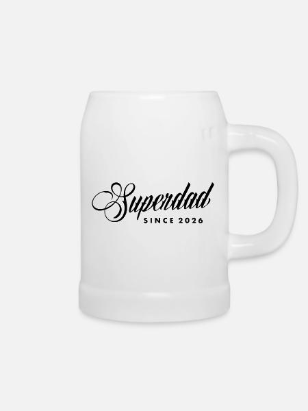 Superdad Papa Vater 2026 Baby - Bierkrug - Weiß