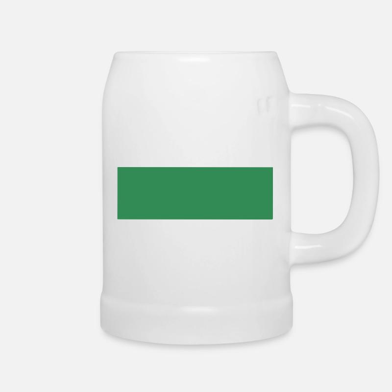 Abstract Green Rectangle Print - Beer Mug - white