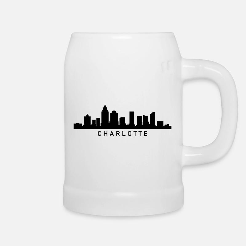 Skyline Charlotte - Beer Mug - white
