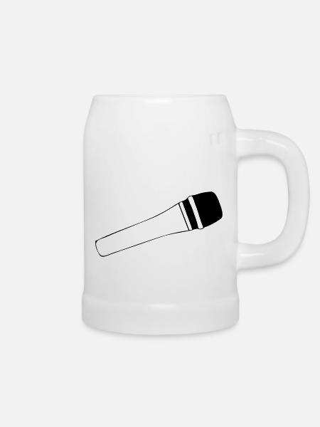 Mikrofon - Bierkrug - Weiß