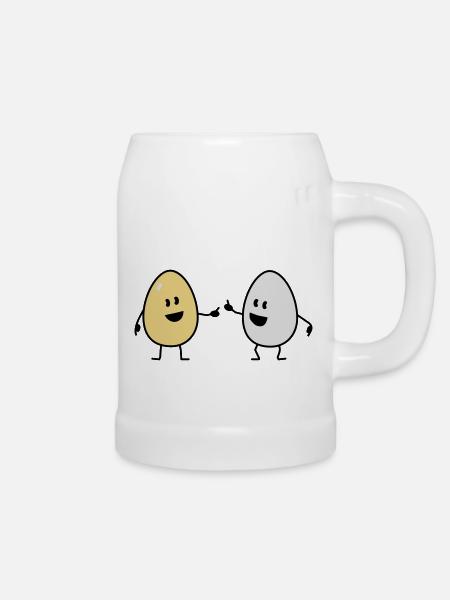 eggs - Bierkrug - Weiß