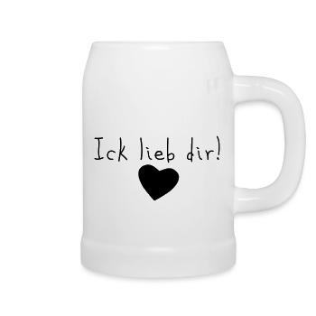 ick lieb dir - Bierkrug - Weiß - Rechts