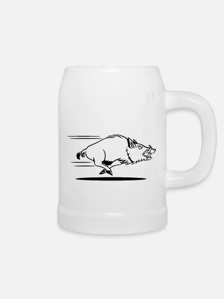 wildschwein rennen - Bierkrug - Weiß