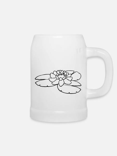 Teich Wasser Blüte - Bierkrug - Weiß