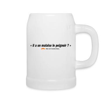 Il a un malaise le peignoir ? (b) - Chope en céramique - blanc - Droite