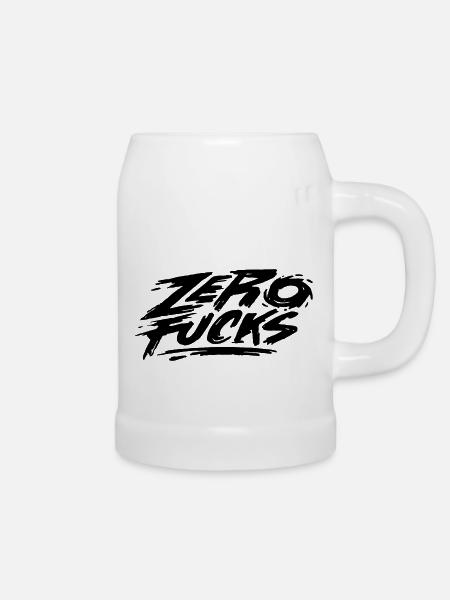 Zero Fucks - Bierkrug - Weiß