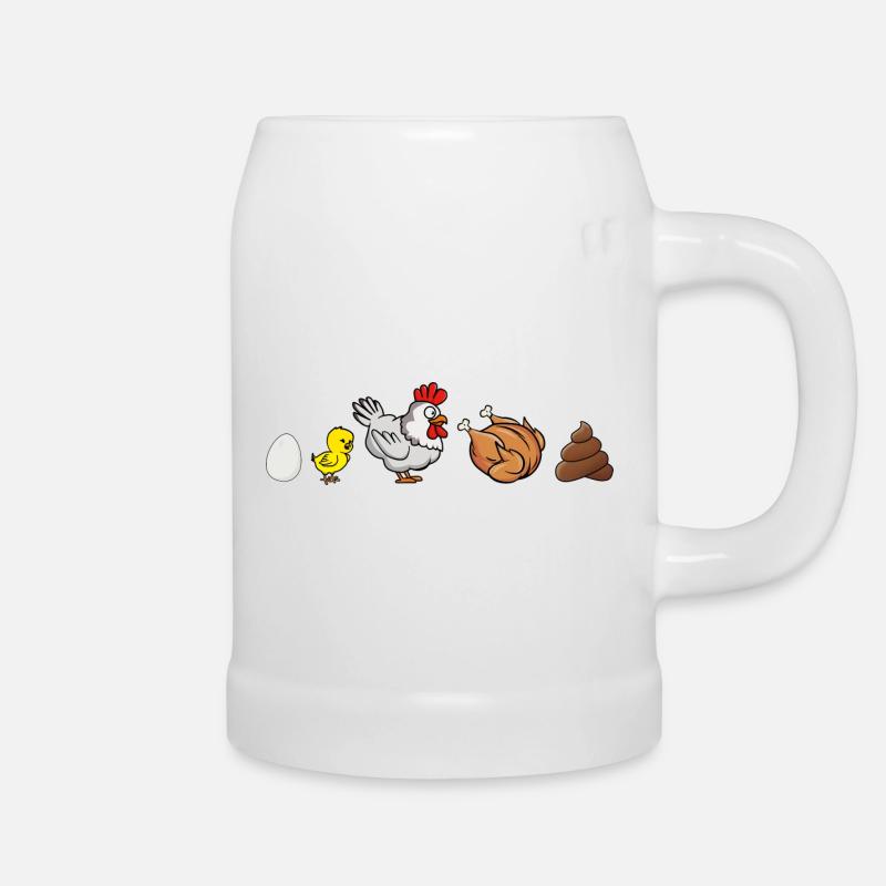 Evolution of Chicken - Beer Mug - white