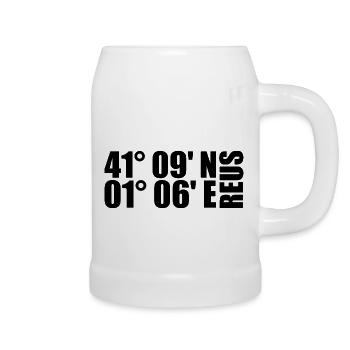 Reus Coordinates - Beer Mug - white - Right