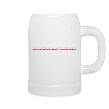 drinks from enemies skulls - Beer Mug - white - Right
