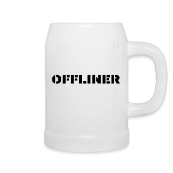 offliner schwarz nicht online digital detox - Bierkrug - Weiß - Rechts