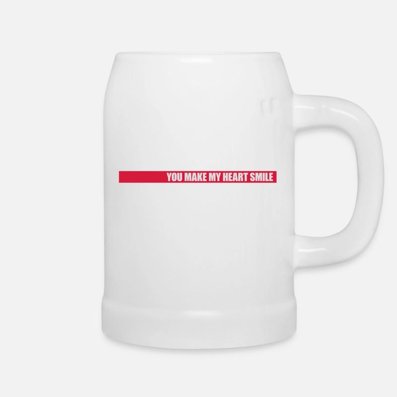 make my heart smile - Bierkrug - Weiß