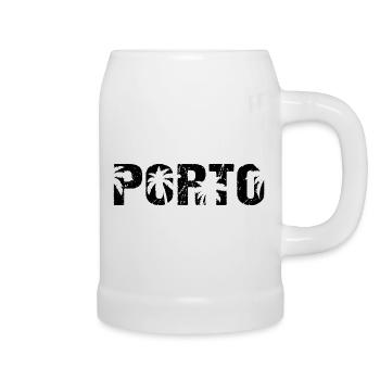 Porto Portugal Beach Palms - Beer Mug - white - Right
