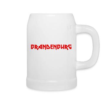 Modisches Heimat BRANDENBURG Metal-Design - Bierkrug - Weiß - Rechts