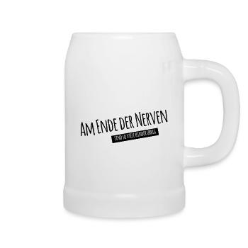 Am Ende der Nerven... - Bierkrug - Weiß - Rechts