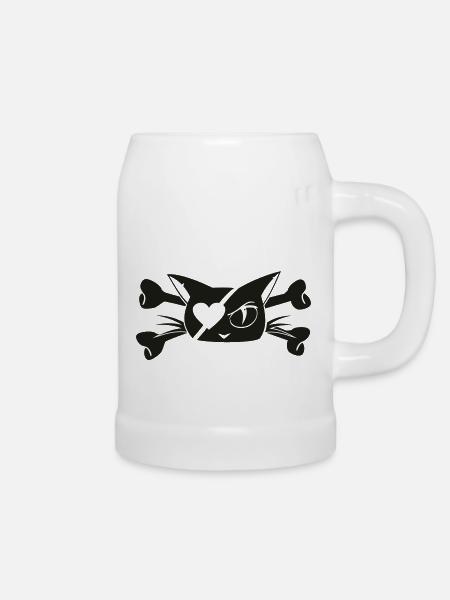 Pirate-Kitty 01 - Bierkrug - Weiß