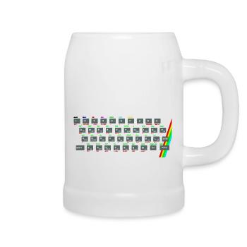 ZX81 (Zed-Ex) Spectrum Keyboard - Beer Mug - white - Right