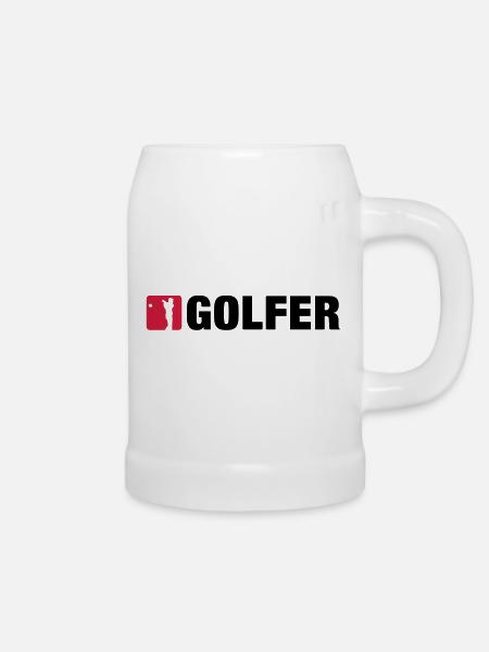 golfer - Bierkrug - Weiß