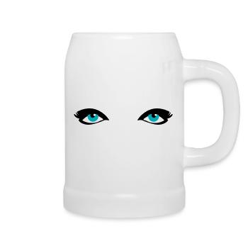 blue eyes - Beer Mug - white - Right