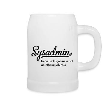 Sysadmin - Bierkrug - Weiß - Rechts