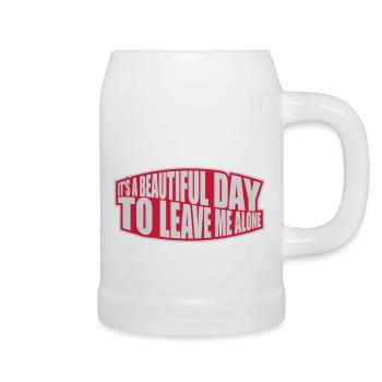 leave me alone day - Bierkrug - Weiß - Rechts