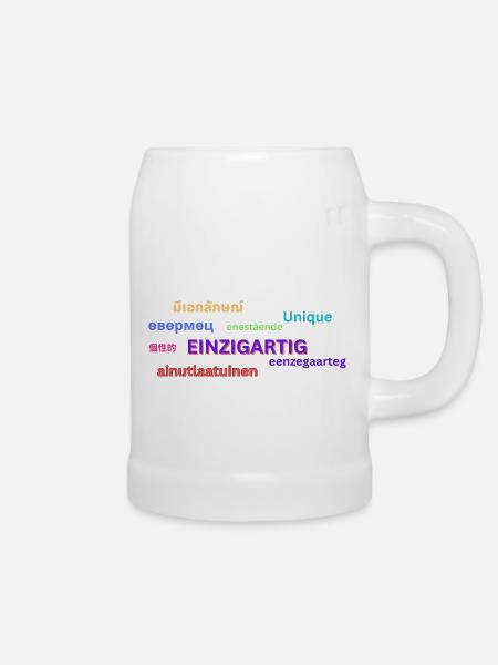 Einzigartig - Bierkrug - Weiß
