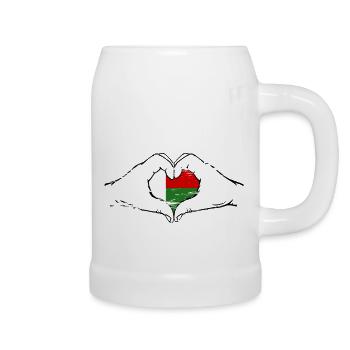 Drapeau de Madagascar en forme de coeur utilisé - Chope en céramique - blanc - Droite