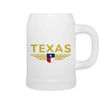 Texas Fan T-Shirt – Lone Star Style - Chope en céramique - blanc - Droite