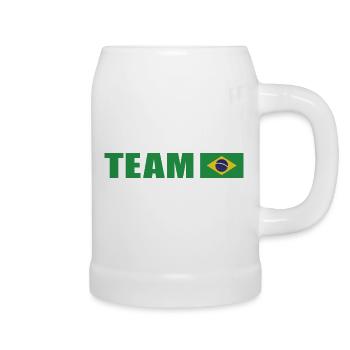 Support-Team Brasilien - Bierkrug - Weiß - Rechts