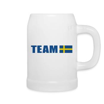 Support-Team Schweden - Bierkrug - Weiß - Rechts