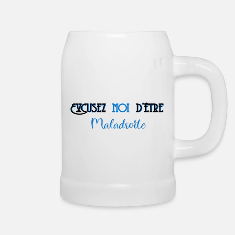 Excuse me for being clumsy - Beer Mug - white