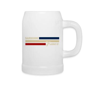 France - Narbonne - Frankreich - Flagge - Streifen - Bierkrug - Weiß - Rechts