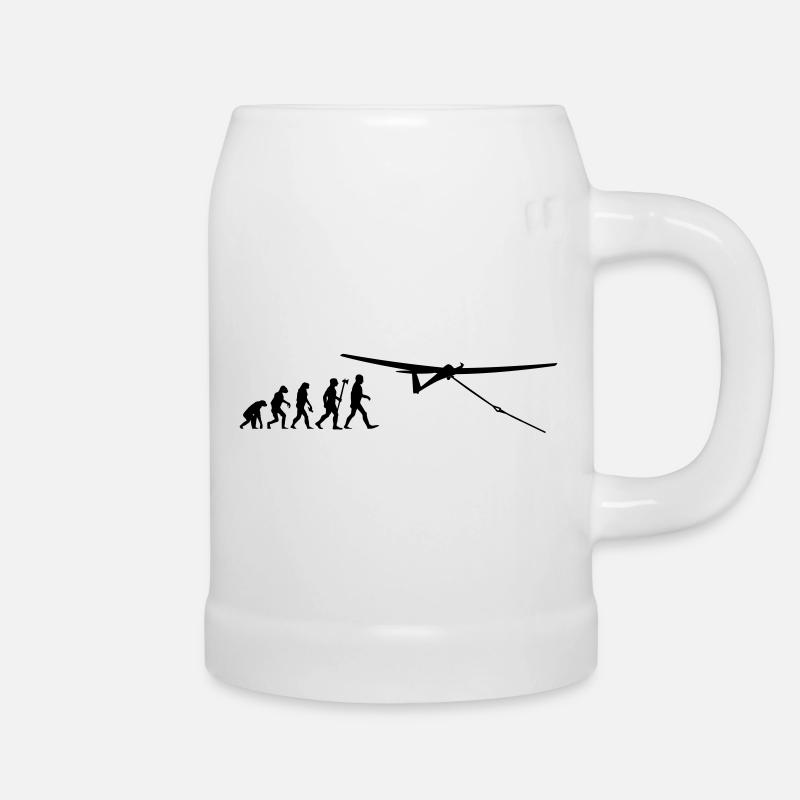 evolution gliding glider pilot - Beer Mug - white