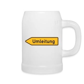Umleitung Links - Bierkrug - Weiß - Rechts
