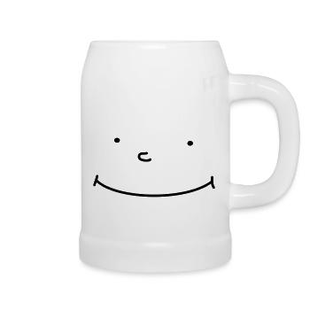 New Smiley - Bierkrug - Weiß - Rechts
