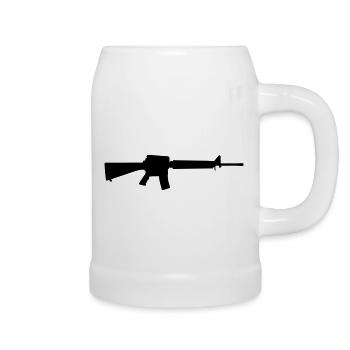 Vector Gun Silhouette - Chope en céramique - blanc - Droite