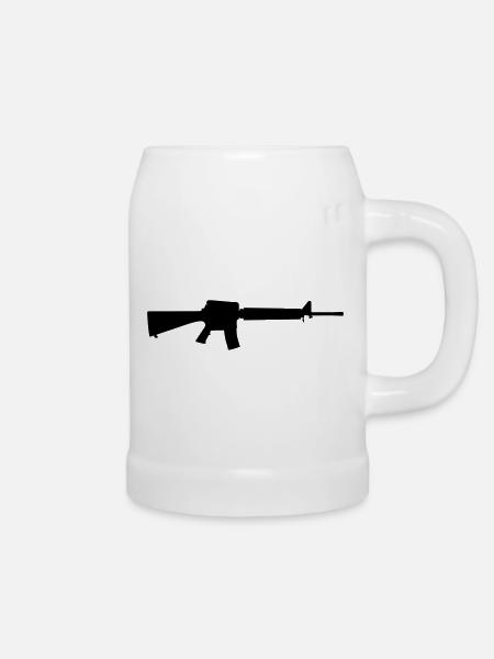 Vector Gun Silhouette - Bierkrug - Weiß