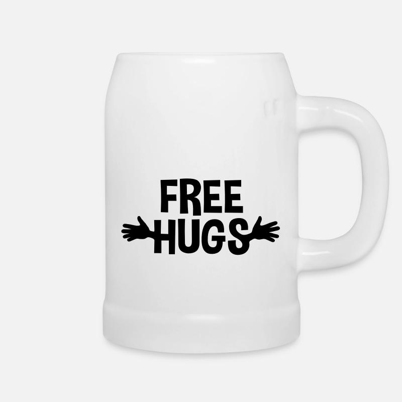 free hugs - Bierkrug - Weiß