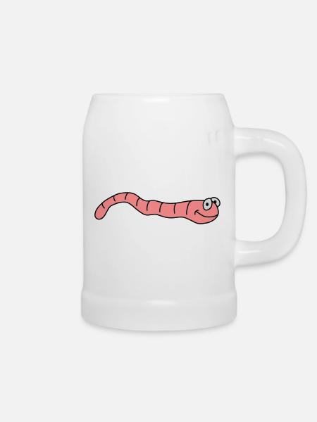 Funny Worm - Bierkrug - Weiß