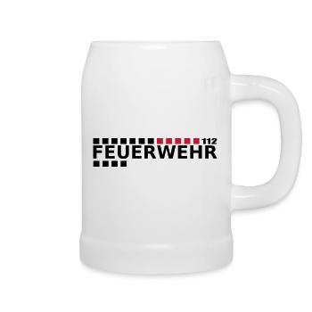 Feuerwehr 112 - Bierkrug - Weiß - Rechts